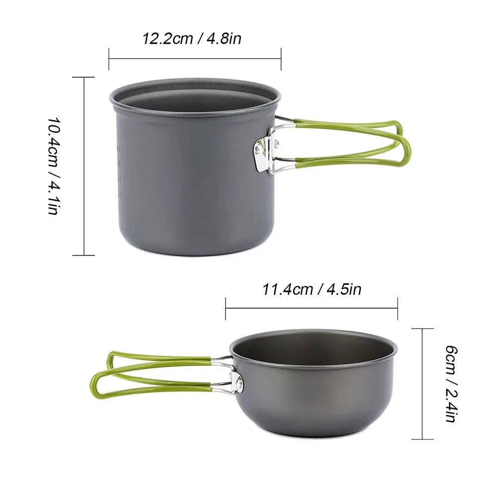Camping Cookware Kit with Stove Outdoor set