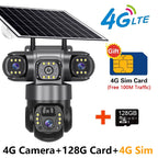 Solar Camera 4G Sim Outdoor 3 Lens