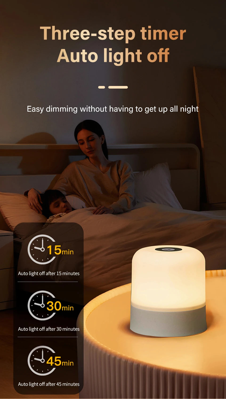 Touch LED Night Light USB Table Lamps Rechargeable