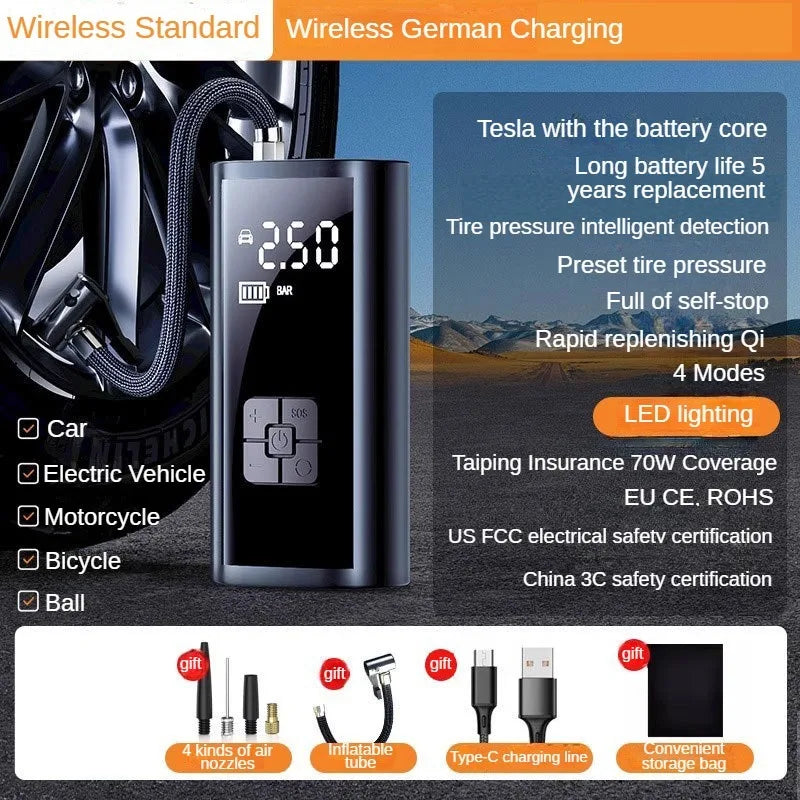 Car Air Pump Wired/Wireless Protable Car Air Compressor 150PSI