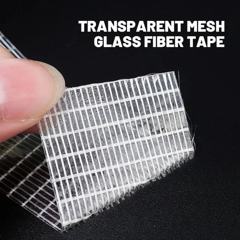 20/100M Transparent Grid Fiber Tape Strong Single