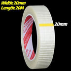 20/100M Transparent Grid Fiber Tape Strong Single