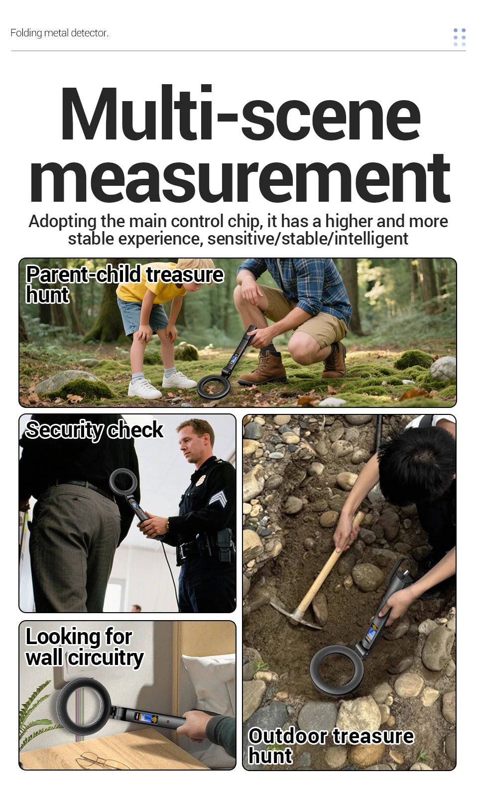 Metal Gold Detector 12cm/4.72in Depth Treasure Hunting