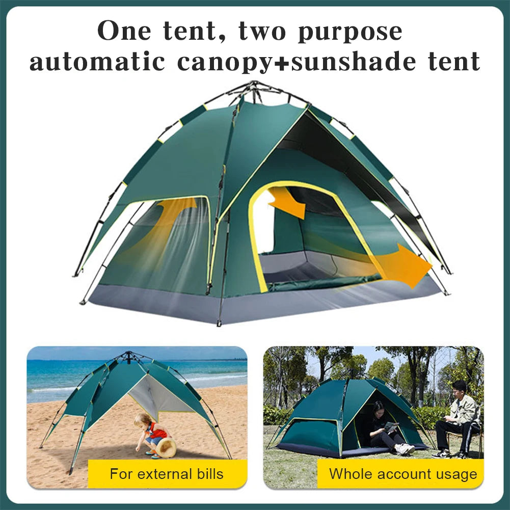 Tent Ultralight Waterproof Automatic Tent 3-4 Person Portable
