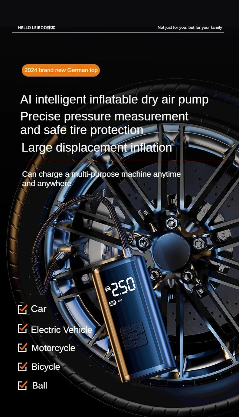 Car Air Pump Wired/Wireless Protable Car Air Compressor 150PSI