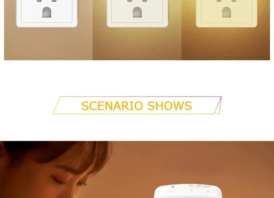 LED Night Light With Motion Sensor EU US Plug Lamps