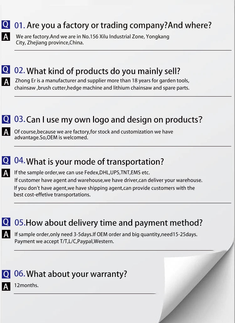 Professional Manufacture 5800 Gasoline Chainsaw 2 Stroke