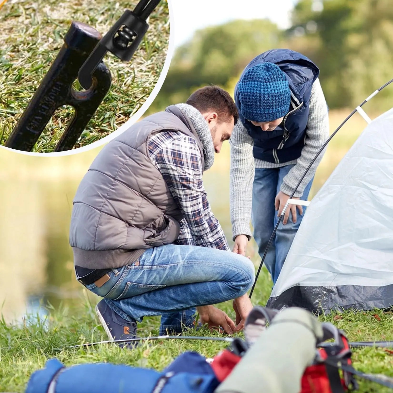 25pk 25cm Elastic Straps w/ Hooks - Bungee Cords