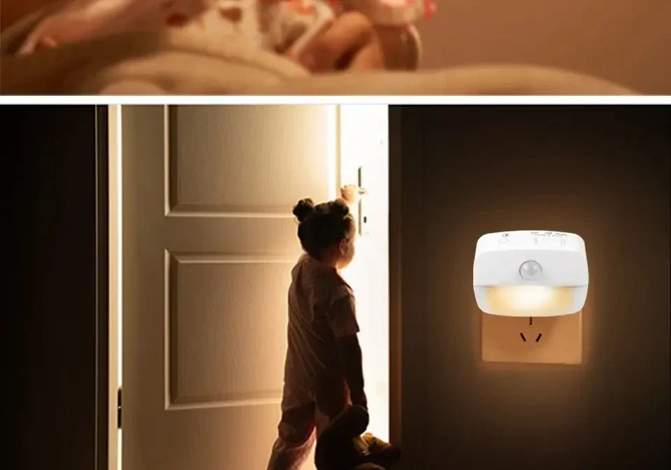 LED Night Light With Motion Sensor EU US Plug Lamps