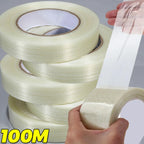 20/100M Transparent Grid Fiber Tape Strong Single