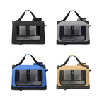 Soft Dog Crates Kennel for Pets 3 Door Soft Sided Folding Travel Pet Car Carrier with Straps and Mat for Dogs, Cats, Rabbits