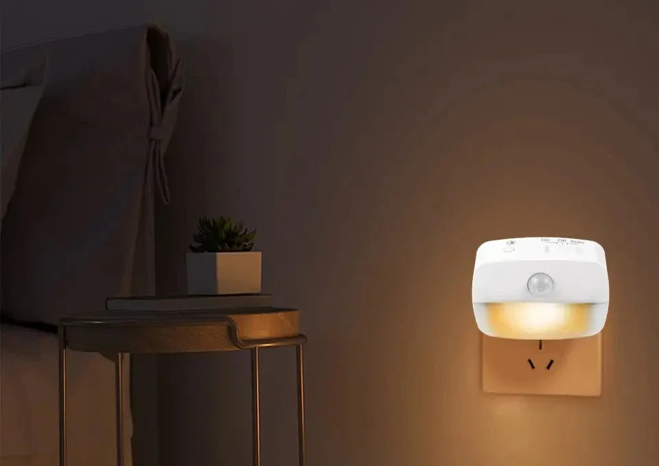 LED Night Light With Motion Sensor EU US Plug Lamps