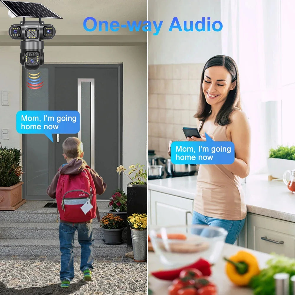 Solar Camera 4G Sim Outdoor 3 Lens