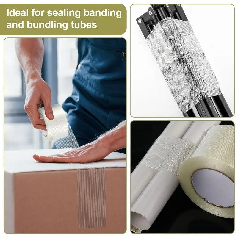 20/100M Transparent Grid Fiber Tape Strong Single