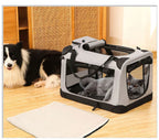Soft Dog Crates Kennel for Pets 3 Door Soft Sided Folding Travel Pet Car Carrier with Straps and Mat for Dogs, Cats, Rabbits