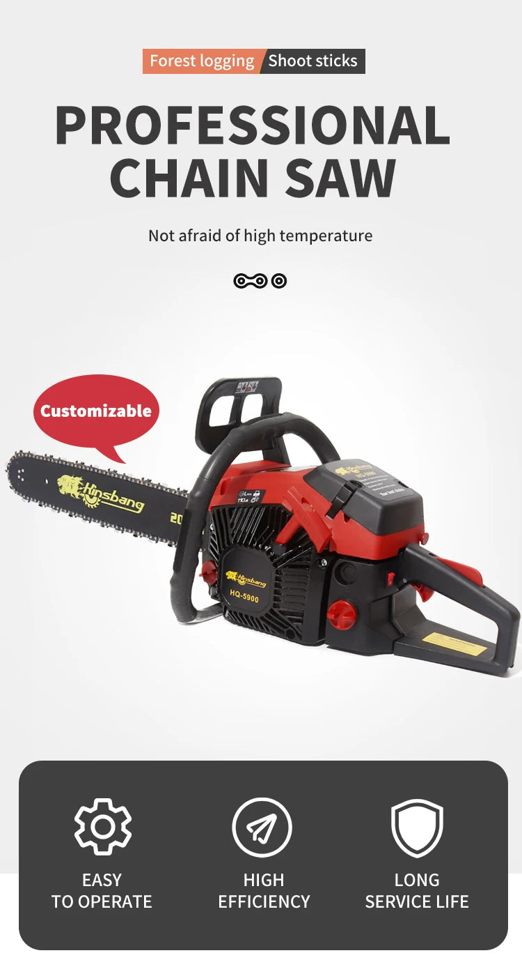 Professional Manufacture 5800 Gasoline Chainsaw 2 Stroke