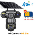 Solar Camera 4G Sim Outdoor 3 Lens