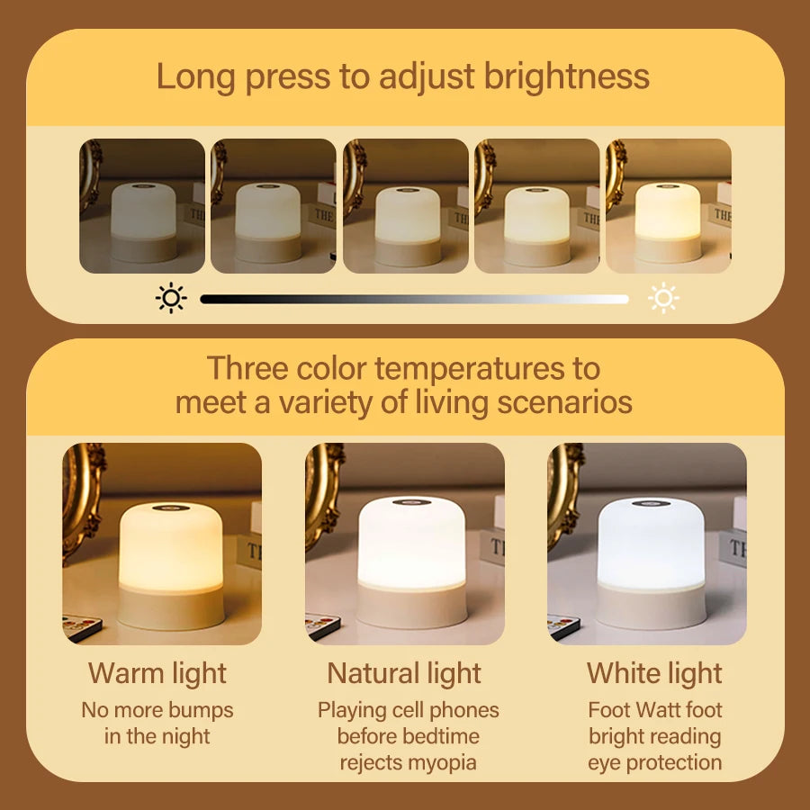 Touch LED Night Light USB Table Lamps Rechargeable
