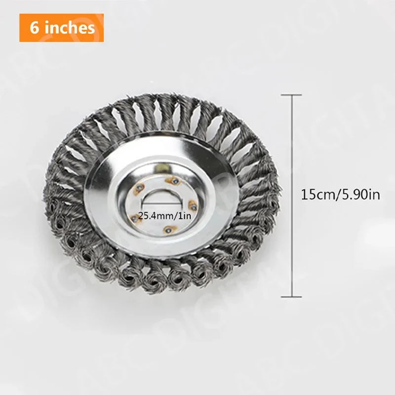 6/8 inch Steel Wire Rotary Brush Cutter Trimmer