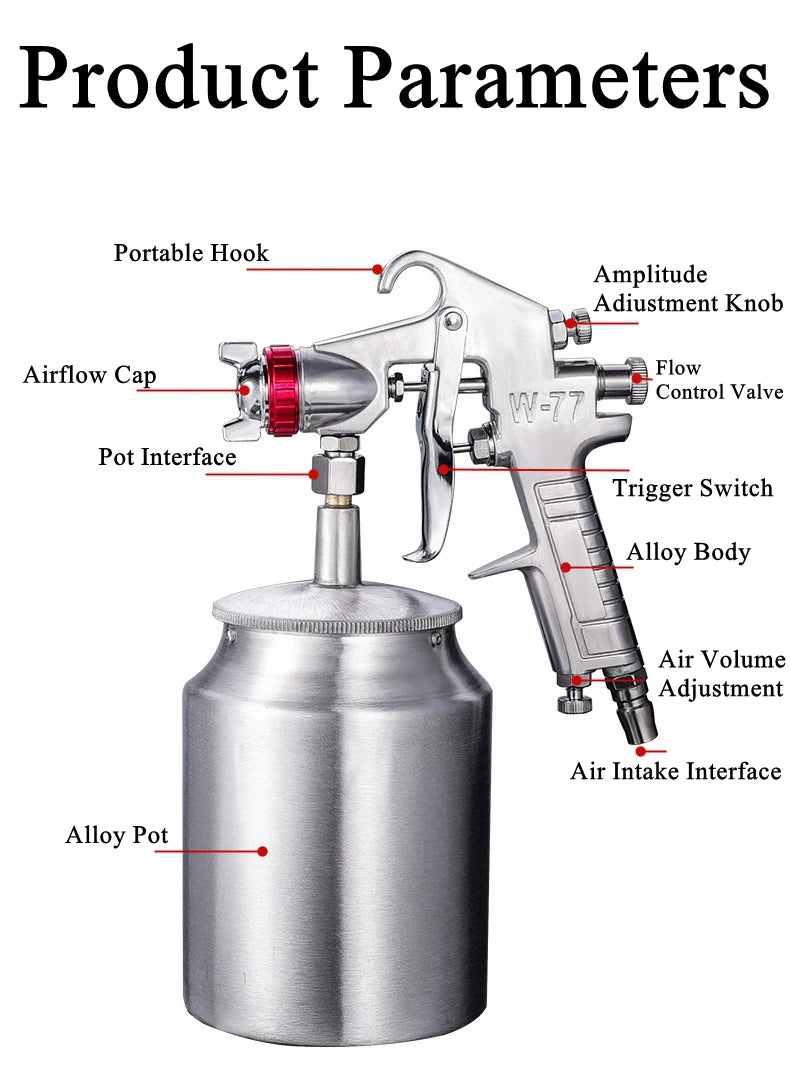 Siphon/Gravity Pneumatic Spray Paint Gun