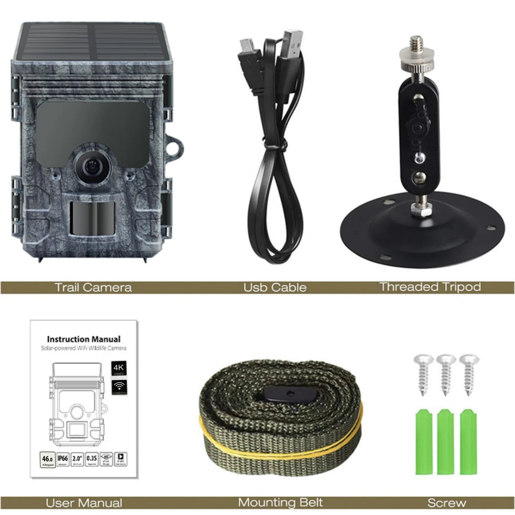 Hunting Camera  4K  WiFi Solar Panel