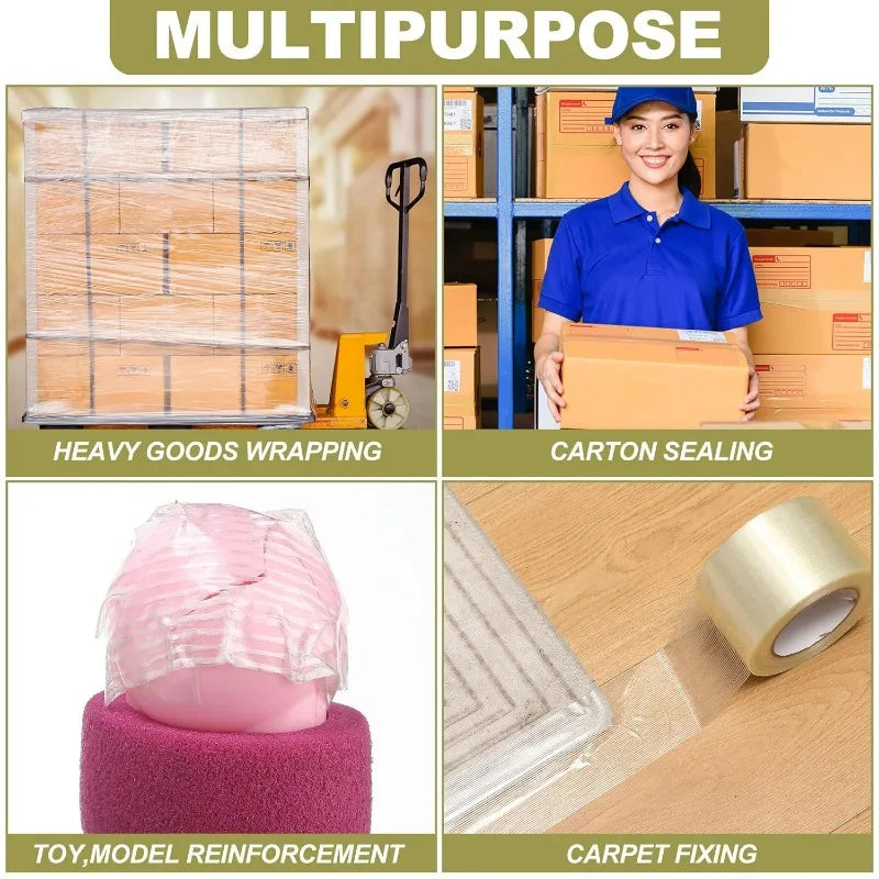 20/100M Transparent Grid Fiber Tape Strong Single