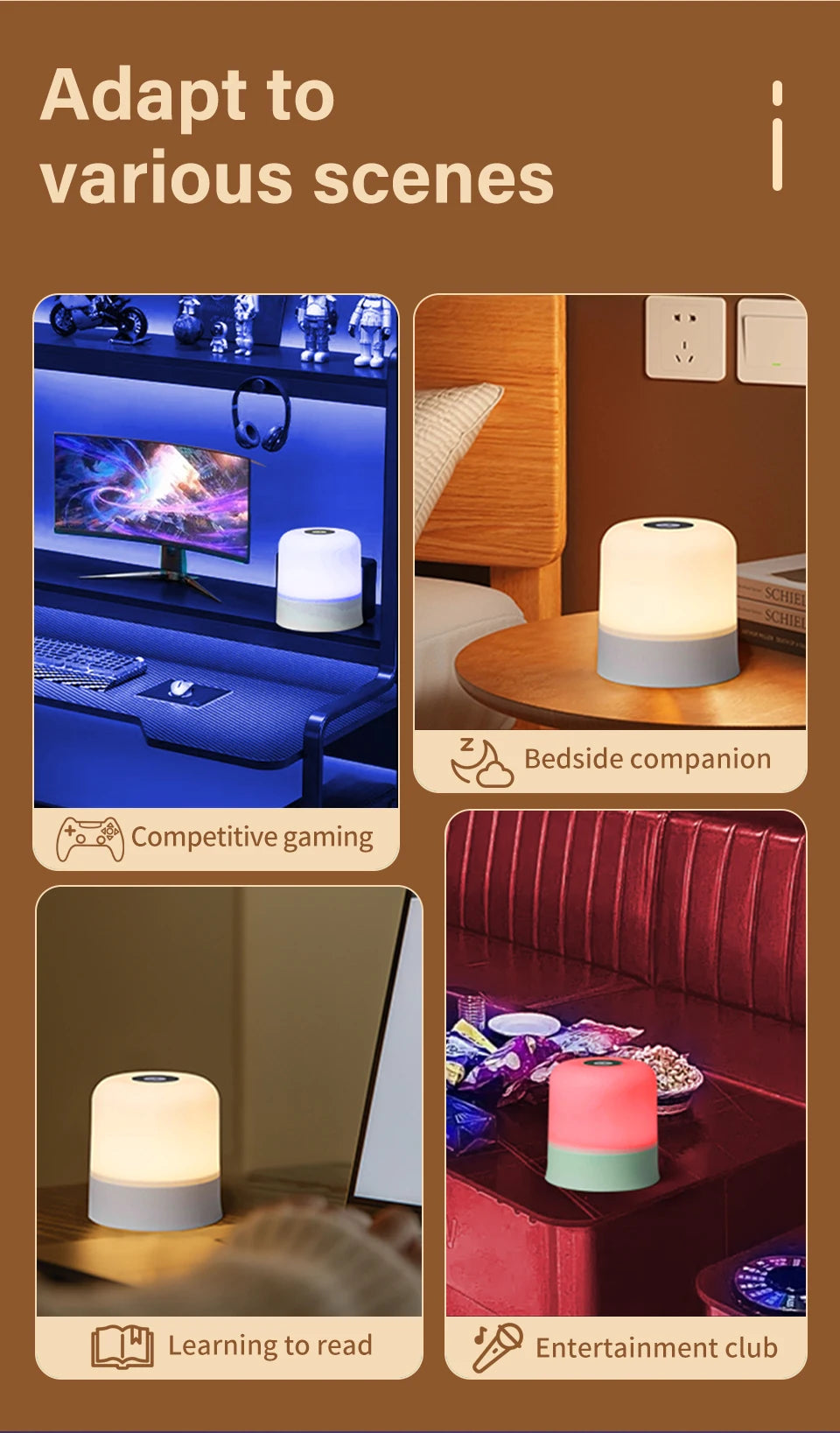 Touch LED Night Light USB Table Lamps Rechargeable