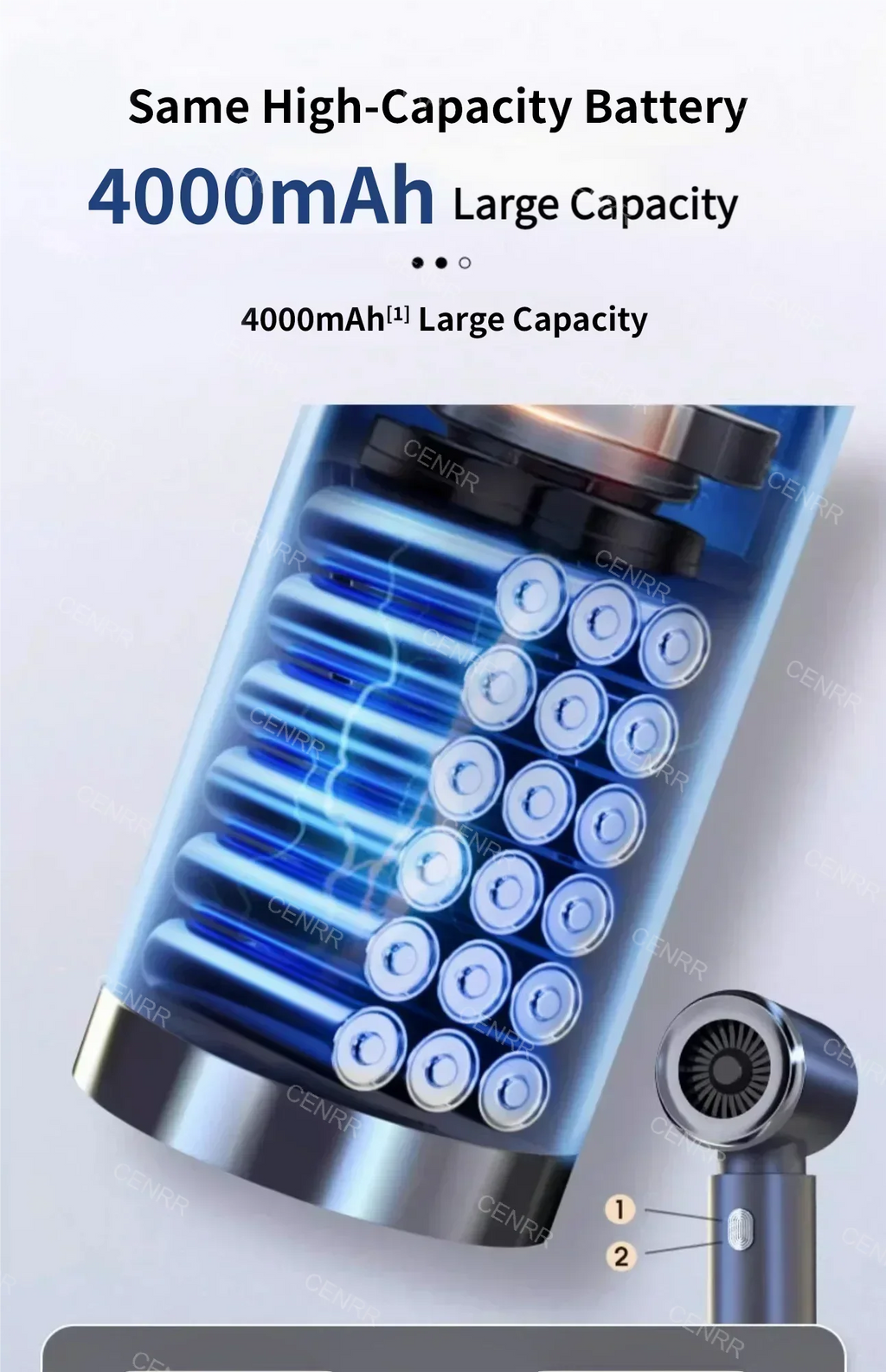 CENRR 210000PA Mini Car Vacuum Cleaner