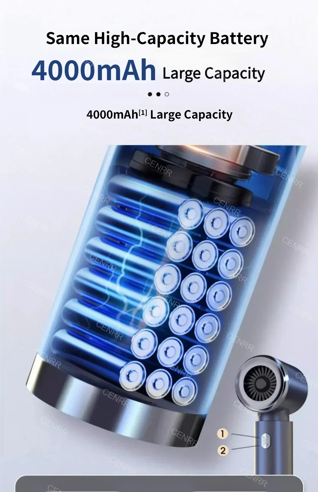 CENRR 210000PA Mini Car Vacuum Cleaner