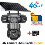 Solar Camera 4G Sim Outdoor 3 Lens
