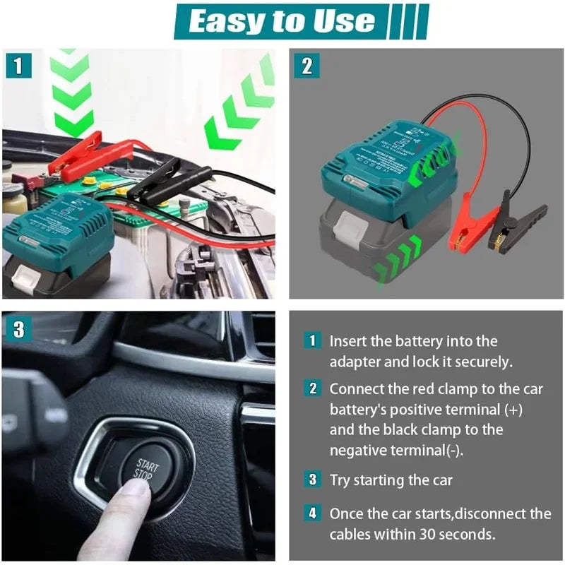 Jumper Cables Car Using Tool For Makita 18v