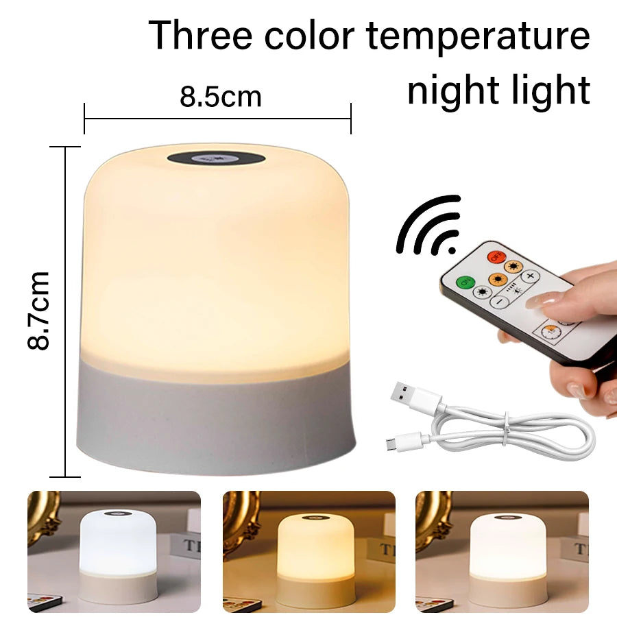 Touch LED Night Light USB Table Lamps Rechargeable