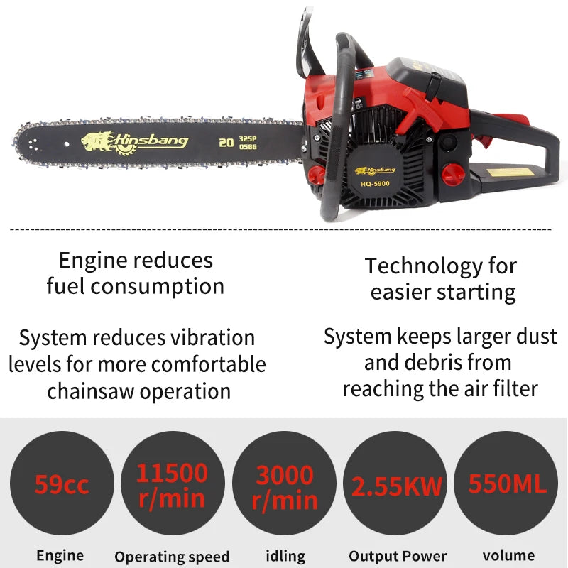 Professional Manufacture 5800 Gasoline Chainsaw 2 Stroke