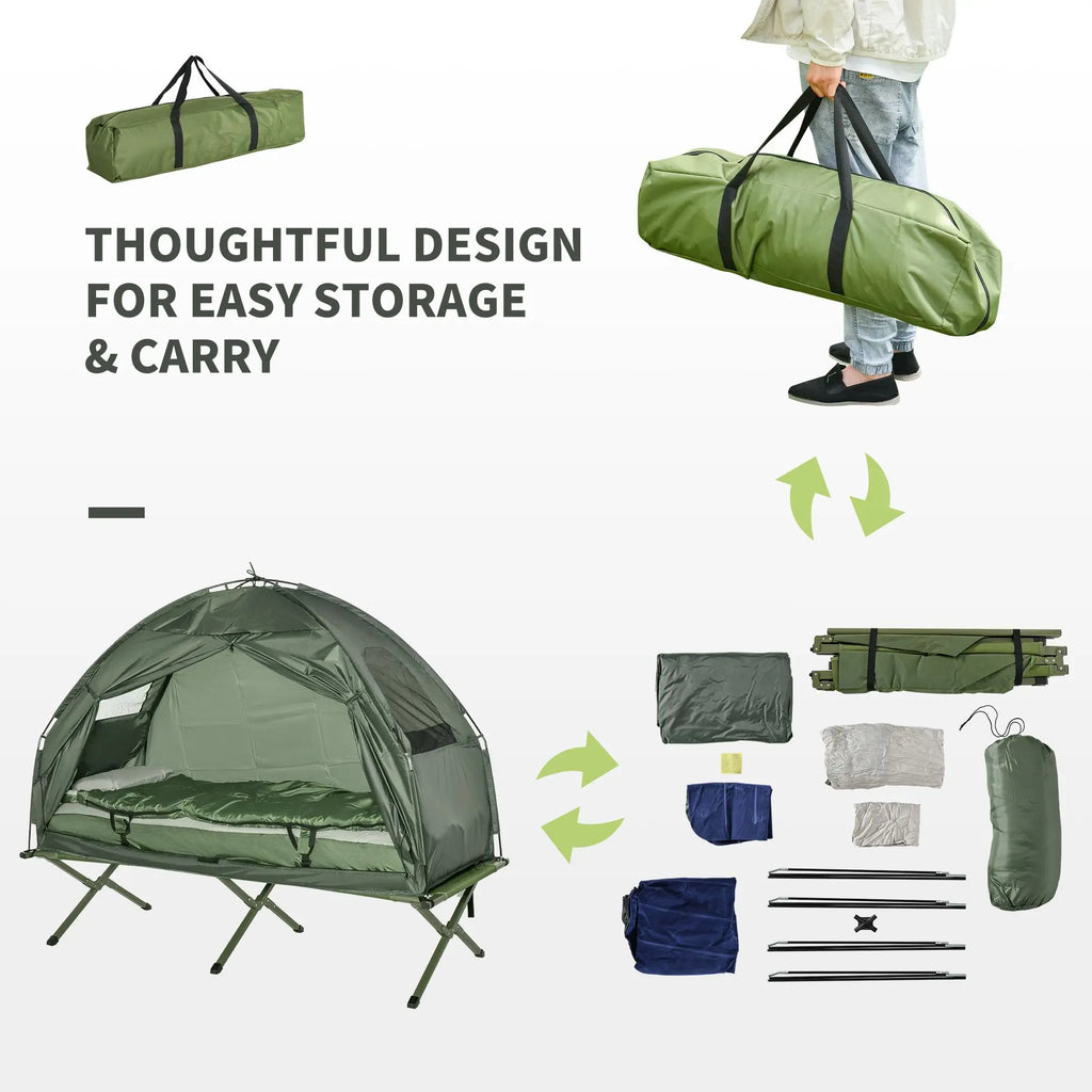 Folding Camping Cot for Adults All-in-One Elevated Tent