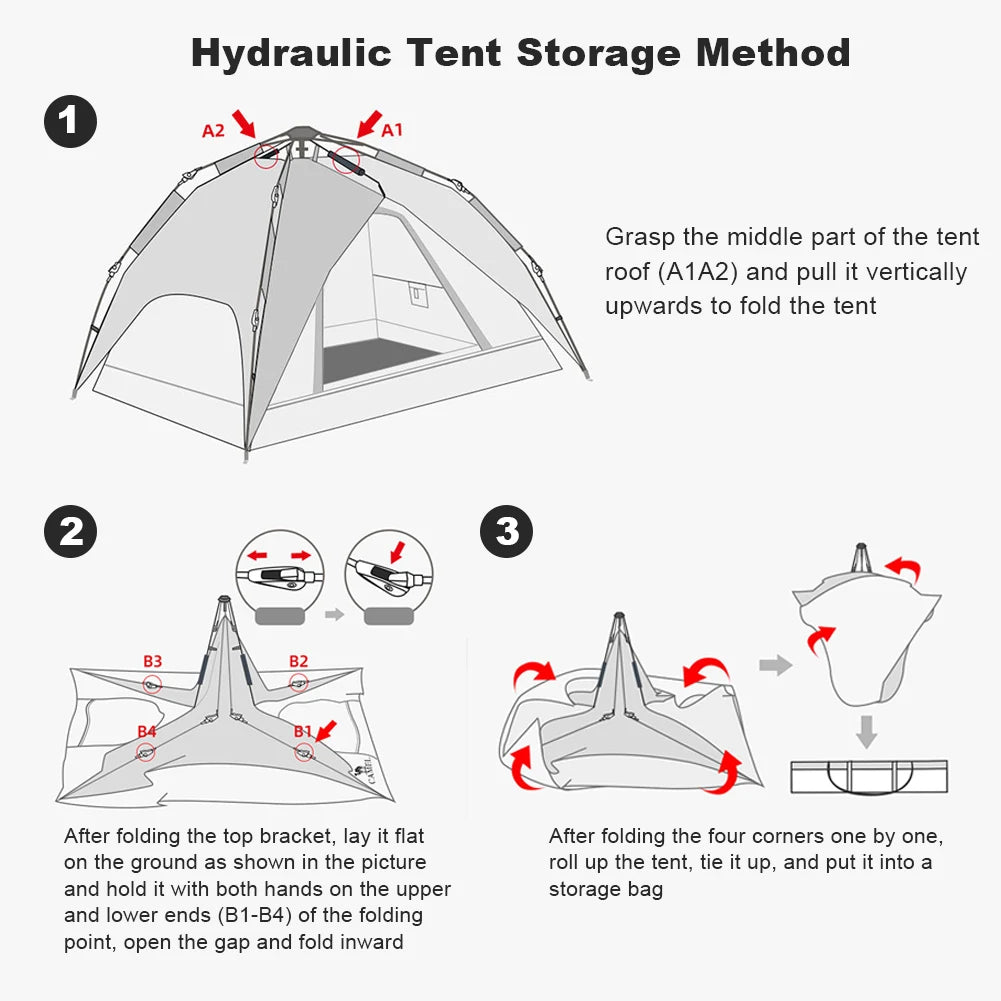 Tent Ultralight Waterproof Automatic Tent 3-4 Person Portable